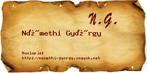 Némethi György névjegykártya